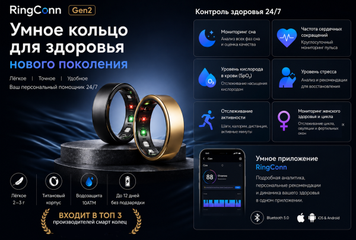 Следите за здоровьем 24/7 с умным кольцом RingConn Gen 2