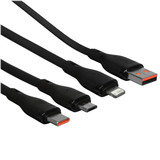Кабель Baseus Lightning 8-pin, micro USB-B, USB Type-C - USB Type-A черный