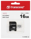 Карта памяти Transcend 300S microSDHC 16 ГБ [TS16GUSD300S-A]