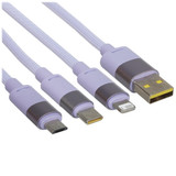 Кабель Baseus Lightning 8-pin, micro USB-B, USB Type-C - USB Type-A фиолетовый