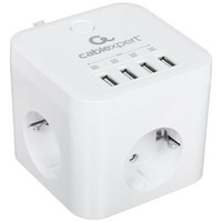 Сетевой фильтр Cablexpert CUBE-3-U4-W-1.5 белый