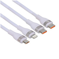Кабель Baseus Lightning 8-pin, micro USB-B, USB Type-C - USB Type-C фиолетовый 1.5 м