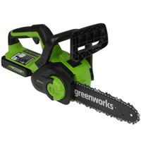 Аккумуляторная цепная пила GreenWorks G24CS25K2  шина - 25 см (10")