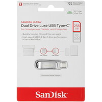 Память OTG USB Flash 256 ГБ SanDisk Ultra Dual Drive Luxe [SDDDC4-256G-G46]