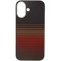 Накладка  KEYRON Carbon для Apple iPhone 17 коричневый/красный, черный