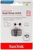 Память OTG USB Flash 64 ГБ SanDisk Ultra Dual m3.0 [SDDD3-064G-G46]