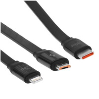 Кабель Baseus Lightning 8-pin, micro USB-B, USB Type-C - USB Type-C черный 1.1 м