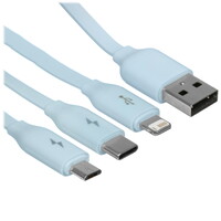 Кабель Baseus Lightning 8-pin, micro USB, USB Type-C - USB Type-A голубой 1.1 м