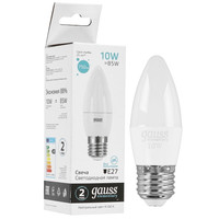 Лампа светодиодная Gauss Elementary Свеча 10W 750lm 4100K E27 LED 1/10/100