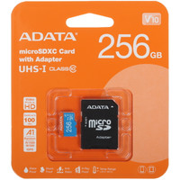 Карта памяти ADATA Premier microSDXC 256 ГБ [AUSDX256GUICL10A1-RA1]