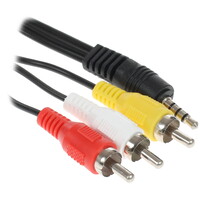 Кабель   Aceline jack 3.5 мм - 3RCA черный
