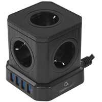 Сетевой фильтр Cablexpert TWR-5-U4-B-2 черный
