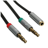 Кабель   DEXP jack 3.5 мм х2 шт. - jack 3.5 мм черный