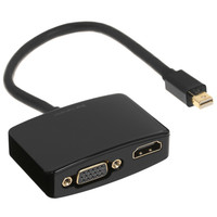 Переходник однонаправленный Ugreen mini DisplayPort - HDMI+VGA, 0.15 м