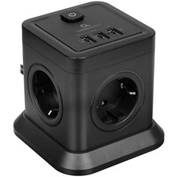 Сетевой фильтр Cablexpert TWR-4-U3-B-2 черный