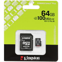 Карта памяти Kingston microSDXC 64 ГБ [SDCS3/64GB]