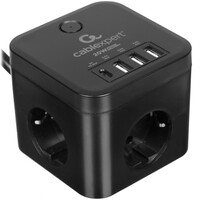 Сетевой фильтр Cablexpert CUBE-3-CU3-B-1.5 черный