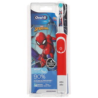 Электрическая зубная щетка Braun Oral-B Vitality Kids D100.413.2K Spiderman белый, красный