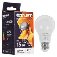 Лампа светодиодная Старт LEDGLSE27 15W 40 WS