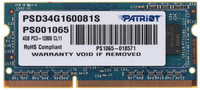 Оперативная память SODIMM Patriot Signature [PSD34G160081S] 4 ГБ