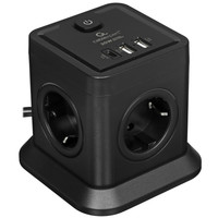 Сетевой фильтр Cablexpert TWR-4-CU2-B-2 черный