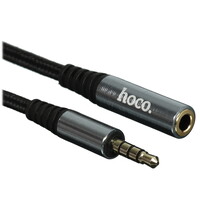Кабель   Hoco jack 3.5 мм - jack 3.5 мм серый