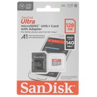Карта памяти SanDisk Ultra microSDXC 128 ГБ [SDSQUAB-128G-GN6MA]