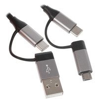 Кабель Red Line micro USB-B, USB Type-C - USB Type-A, USB Type-C черный 1 м