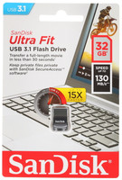 Память USB Flash 32 ГБ SanDisk Ultra Fit [SDCZ430-032G-G46]