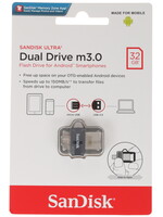 Память OTG USB Flash 32 ГБ SanDisk Ultra Dual m3.0 [SDDD3-032G-G46]
