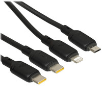 Кабель Baseus Lightning 8-pin, micro USB-B, USB Type-C - USB Type-C черный 1.5 м