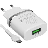 Сетевое зарядное устройство Hoco C12Q Smart белый