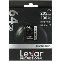 Карта памяти Lexar Professional Silver Plus SDXC 64 ГБ [LSDSIPL064G-RNNNC]