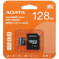Карта памяти ADATA Premier Pro microSDXC 128 ГБ [AUSDX128GUI3V30SA2-RA1]