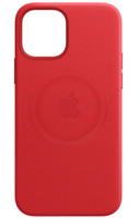 Накладка  Apple Leather Case для Apple iPhone 12/ 12 Pro красный