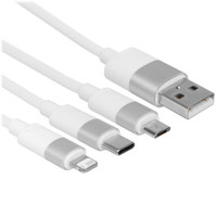 Кабель Baseus Lightning 8-pin, micro USB-B, USB Type-C - USB Type-A белый