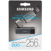 Память USB Flash Samsung DUO Plus [Type-(A+C), 3.1, 256 Gb, пластик, серый]