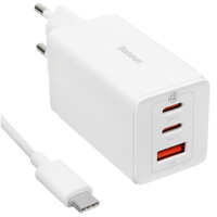 Сетевое зарядное устройство Baseus GaN5 Pro 2C+U белый
