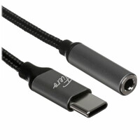 Кабель   Fiero USB Type-C - jack 3.5 мм серый