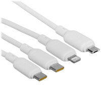 Кабель Baseus Lightning 8-pin, micro USB-B, USB Type-C - USB Type-C белый 1.5 м