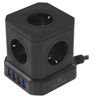 Сетевой фильтр Cablexpert TWR-5-U4-B-3 черный