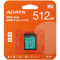 Карта памяти ADATA Premier Pro SDXC 512 ГБ [ASDX512GUI3V30S-R]