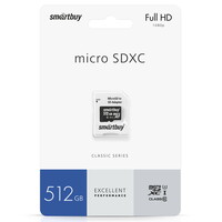 Карта памяти Smartbuy microSDXC 512 ГБ [SB512GBSDCL10-01]