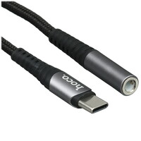 Кабель   Hoco USB Type-C - jack 3.5 мм серый