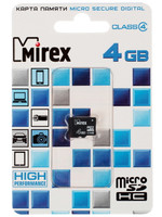 Карта памяти Mirex [microSDHC, Class 4, 4 Gb, 12 Mb/s]