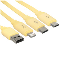 Кабель Baseus Lightning 8-pin, micro USB, USB Type-C - USB Type-A желтый 1.1 м