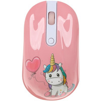 Мышь+коврик беспроводная DEXP WM-201WU Unicorn  розовый