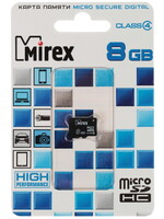 Карта памяти Mirex microSDHC 8 ГБ [13612-MCROSD08]