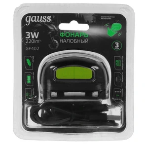 Обзор налобного фонаря Gauss GF402