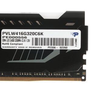 DIMM DDR4 8192MBx2 PC25600 3200MHz CL15 Patriot Viper PVLW416G320C6K DNS. 1238370
